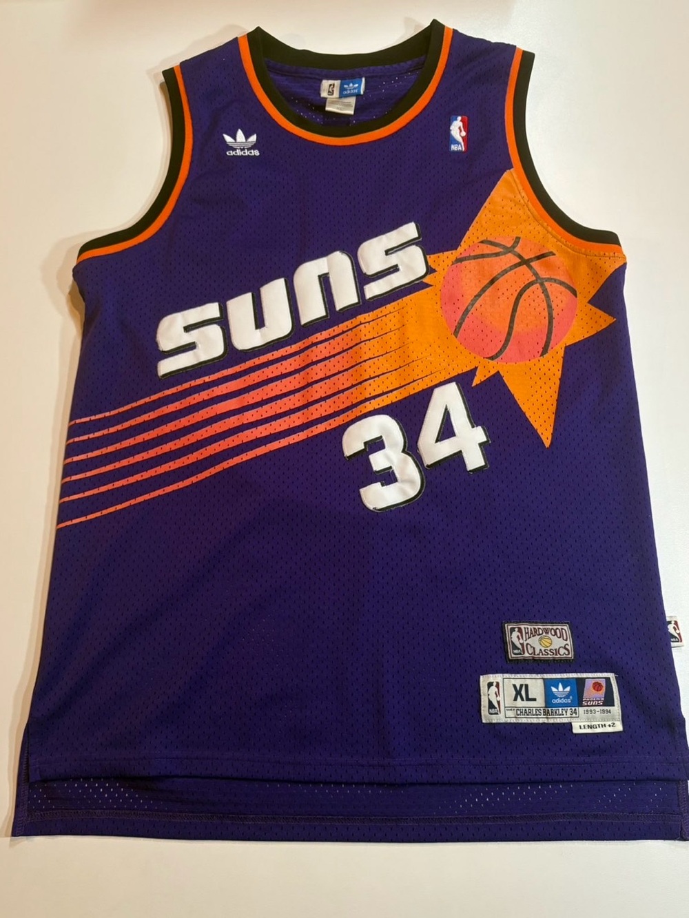 Y2K Adidas Phoenix Suns #34 Hardwood Classics Charles Barkely Jersey